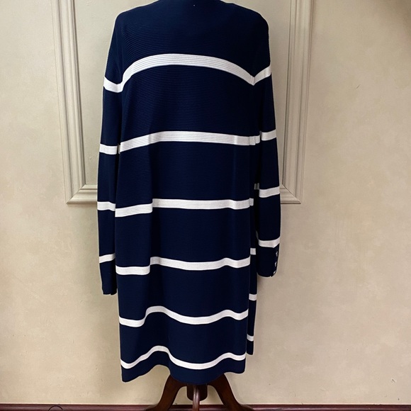 Talbots Open-Front Modern Ottoman Cardigan - Stripe Set - Picture 5 of 11